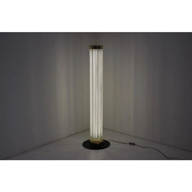 Modern Brass & Art Glass Floor Lamp from Preciosa Kamenický Šenov, 1970s For Sale - Image 13 of 14