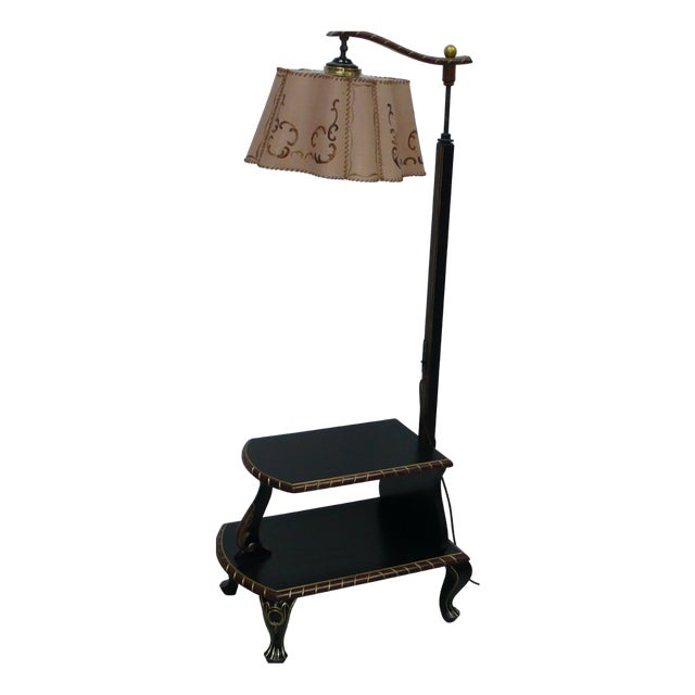 German Floor Lamp with Reading Table, 1930s For Sale