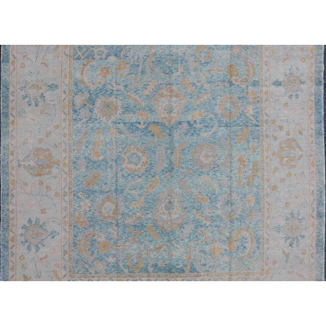 Square Turkish Oushak Rug by Keivan Woven Arts 10'10 X 12'1 For Sale - Image 4 of 9
