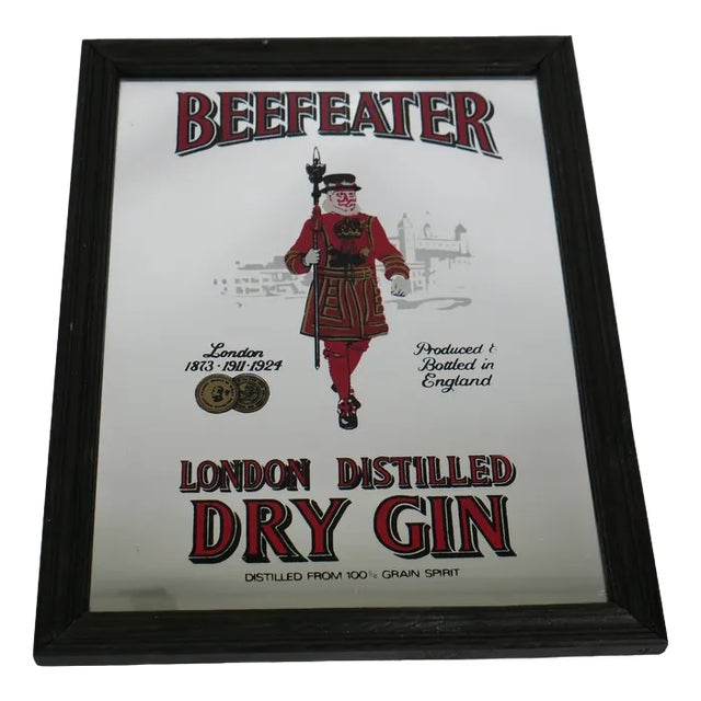 Vintage Beefeater Gin Advertising Mirror, 1960s For Sale