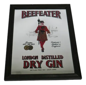 Vintage Beefeater Gin Advertising Mirror, 1960s