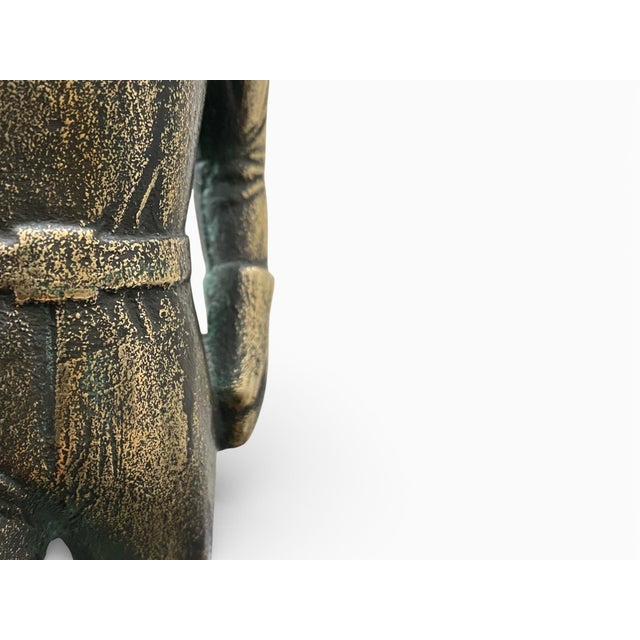 1960s Mid-Century Bronze Industrial Worker Sculpture, 1960s For Sale - Image 5 of 14