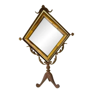 Bamboo Vanity Mirror With Stand