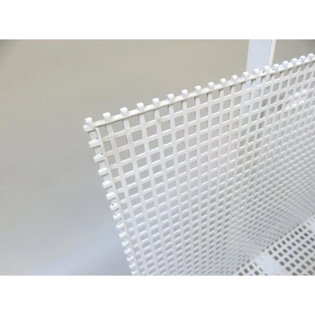 Metal White Powder-Coated Metal Magazine Rack, 1970s For Sale - Image 7 of 14