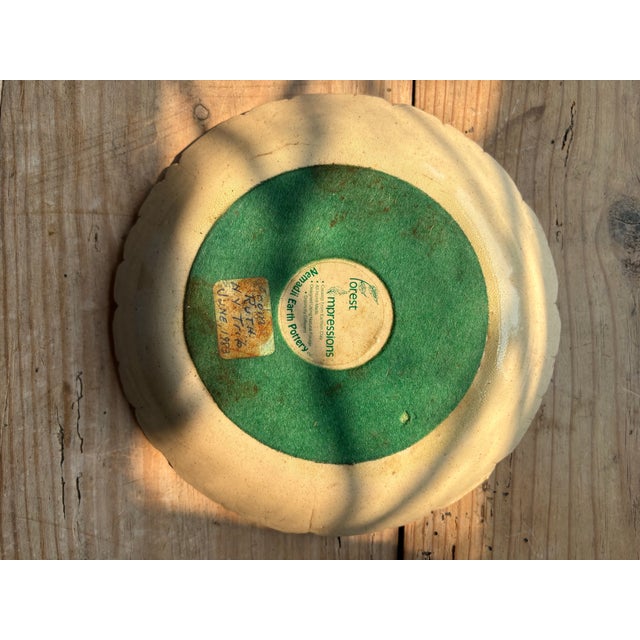 Vintage 1983 Nemadji Earth Pottery “Forest Impressions” Leaf Motif Scalloped Plate For Sale - Image 9 of 10