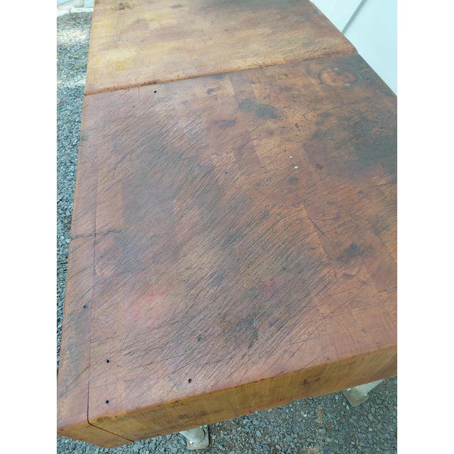 Vintage Butcher Block Table For Sale - Image 11 of 11