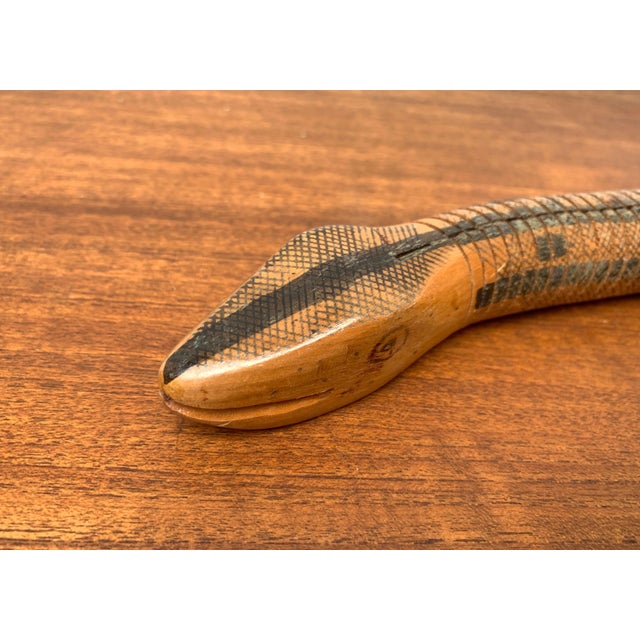 Vintage Flexible Wooden Snake Sculpture For Sale - Image 6 of 18