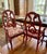 Vintage Red Chinoiserie-Style Armchairs With Floral Upholstery For Sale - Image 4 of 11