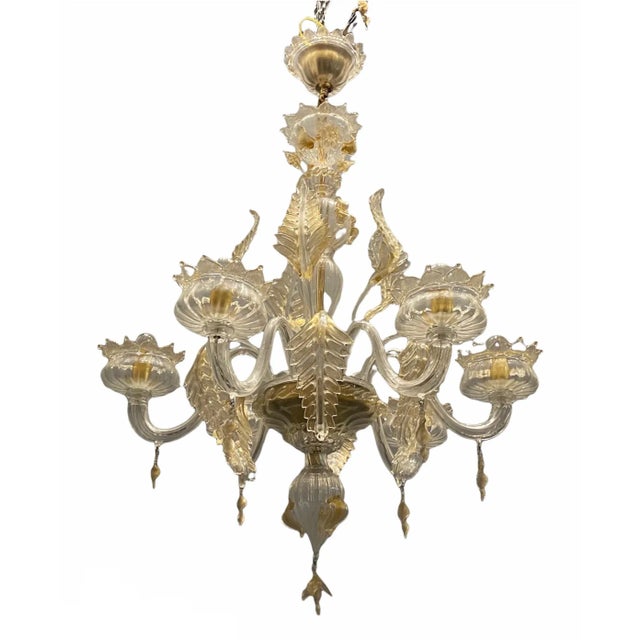 Italian Murano Glass Gold Chandelier by La Murrina For Sale - Image 18 of 18