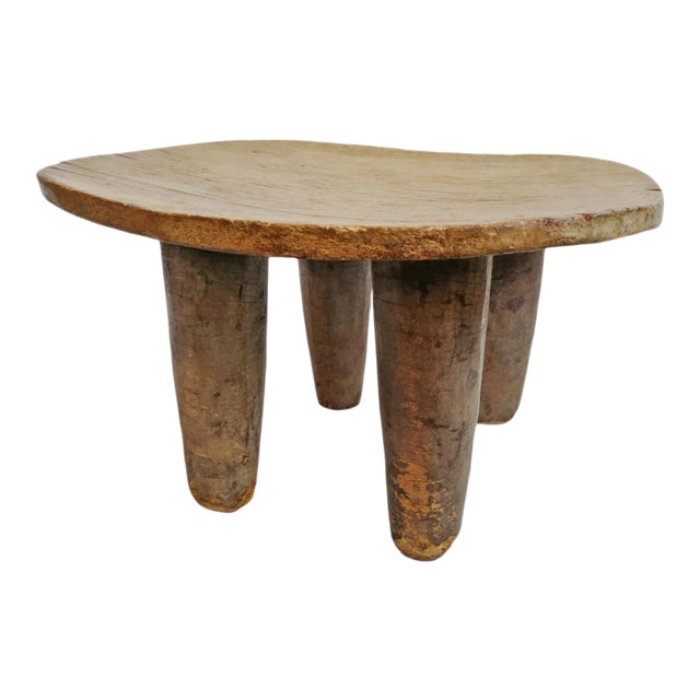 Vintage Senufo Tribal Modern Wide Stool For Sale