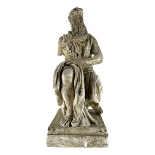 Italian Plaster Sculpture Depicting Moses in the style of Michelangelo, 1900s For Sale