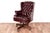 20th Century Button Back Chesterfield Revolving Desk Chair with Polished Burgundy Red Leather Upholstery with Tilt Action, 1970s For Sale - Image 6 of 7