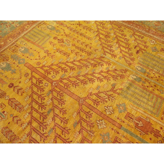 Garden of Paradise Willow Tree Antique Oushak 20th Century Oversize Rug - 13'2" x 17'3" For Sale In New York - Image 6 of 18