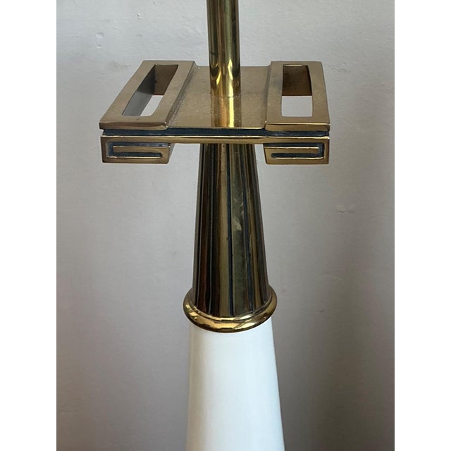 Brass Vintage Tommi Parzinger for Stiffel Greek Key Brass Lamps - A Pair For Sale - Image 8 of 16