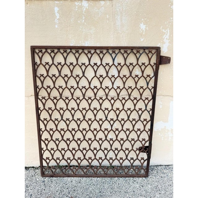 Antique French Art Nouveau Wrought Iron "Repeating Arch" 55x48 Garden Entry Gate For Sale - Image 16 of 18