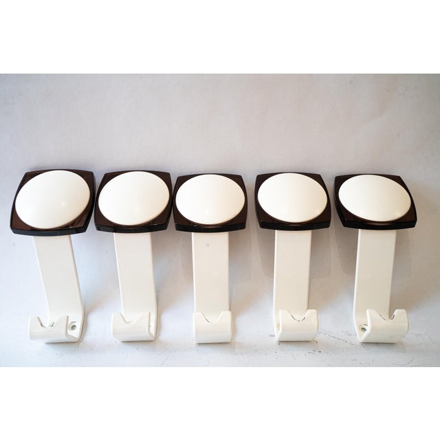 Iron and Acrylic Glass Wall Hooks, Vienna, 1950s, Set of 5 For Sale - Image 6 of 6