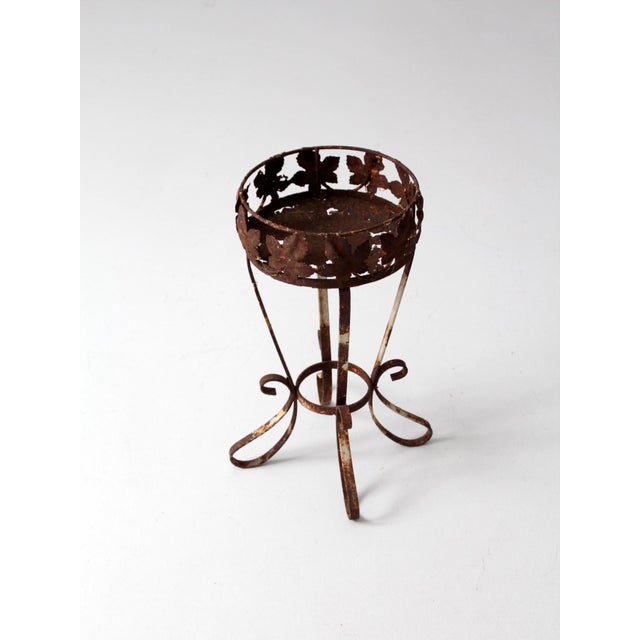 Brown Vintage Iron Plant Stand For Sale - Image 8 of 8