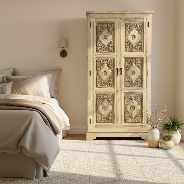 Dimensions: 39.5" W x 17" D x 77" H Blend timeless craftsmanship with modern farmhouse style in this beautifully...