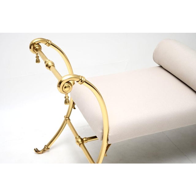 Cream Vintage French Brass Bench, 1970s For Sale - Image 8 of 10