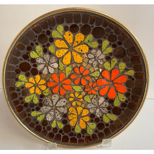 Ceramic Vintage Original Mosaic Plate by Wilma Brown of California For Sale - Image 7 of 7