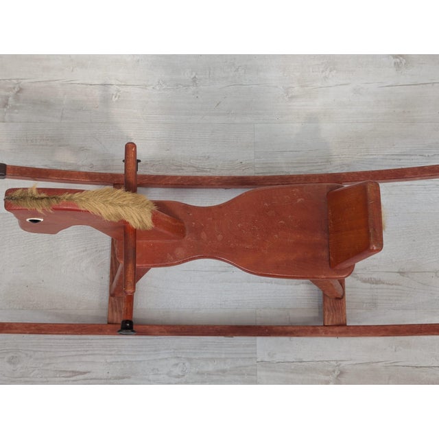 Vintage Wooden Rocking Horse, 1963 For Sale - Image 12 of 15