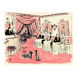 Pink Piano Bar Whimsical Contemporary Figurative Print by Pauline De Roussy De Sales For Sale