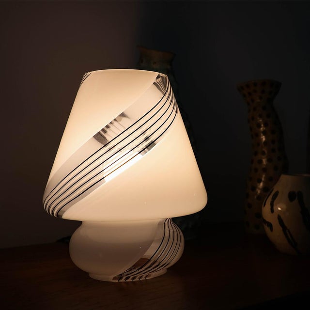 Mini, Vintage Murano Glass Mushroom Table Lamp For Sale In Dallas - Image 6 of 8