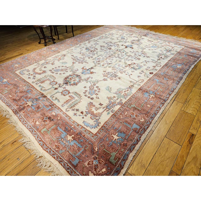 Vintage Turkish Oushak Rug, Handwoven Wool, Allover Geometric Design, 10' x 14' For Sale - Image 12 of 13