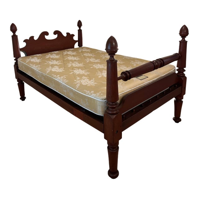 1920s Mahogany Full Sized Bed With Foot Board and Headboard No Mattress or Boxspring Included For Sale