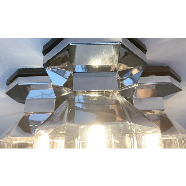 Vintage German Space Age Chrome & Glass Wall or Ceiling Lamp by Motoko Ishii for Staff For Sale - Image 13 of 18