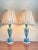 Vintage French Opaline Blue & Gold Gilt Glass Table Lamps - a Pair For Sale - Image 9 of 13