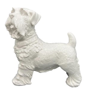 Vintage Italian Style White Ceramic Terrier Dog For Sale