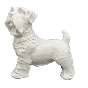 Vintage Italian Style White Ceramic Terrier Dog