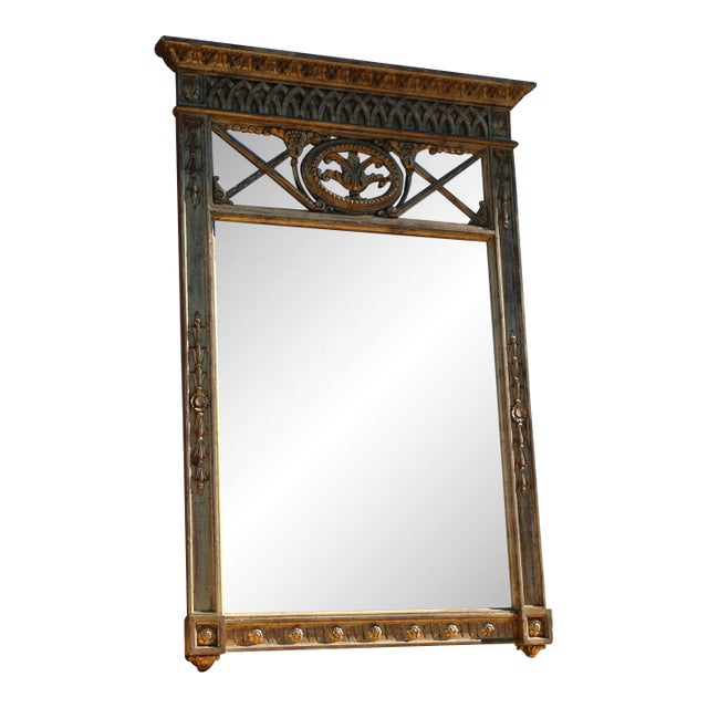 Italian Wood and Gold Leaf Mirror For Sale