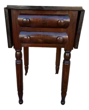 Antique Federal Style Flame Mahogany Drop Leaf Side Table