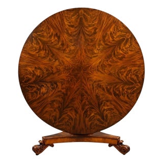 William IV Flame Mahogany Circular Breakfast Table, 1830 For Sale