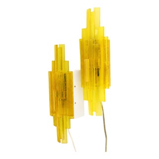 Acrylic Wall Lamps by Claus Bolby Cebo Industri, Denmark, 1970s, Set of 2 For Sale