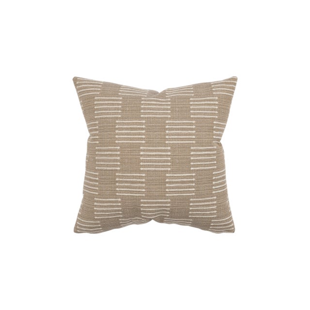 Transitional Bonez Wheat 22x22 Pillow For Sale - Image 3 of 3