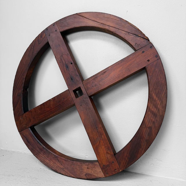 Wood Japanese Wooden Itomaki Winding Wheel, 1920s For Sale - Image 7 of 18