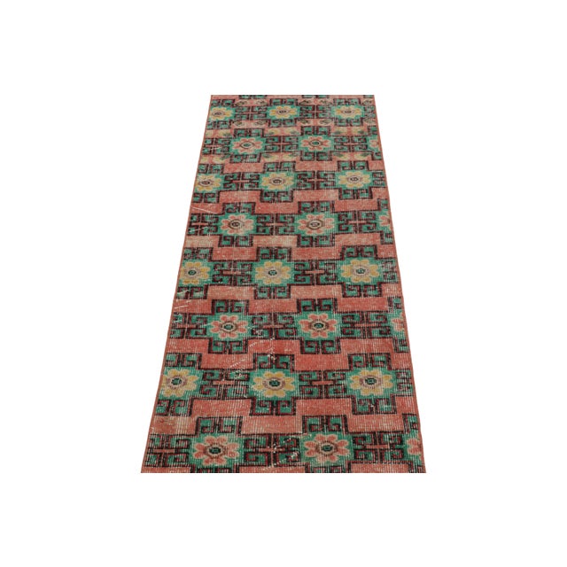 1960s Vintage Zeki Múren Runner in Pink With Colorful Floral Patterns From Rug & Kilim For Sale - Image 5 of 8