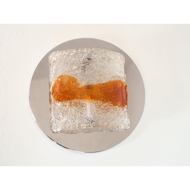 Mid-Century Modern Murano Wall Lamps from A.V. Mazzega, Italy, 1970s, Set of 2 For Sale - Image 3 of 9