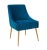Beatrix Pleated Navy Velvet Side Chair with Gold Legs For Sale - Image 9 of 9