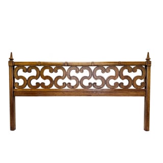 Mid-Century Palm Beach Regency Serpentine King Size Headboard For Sale