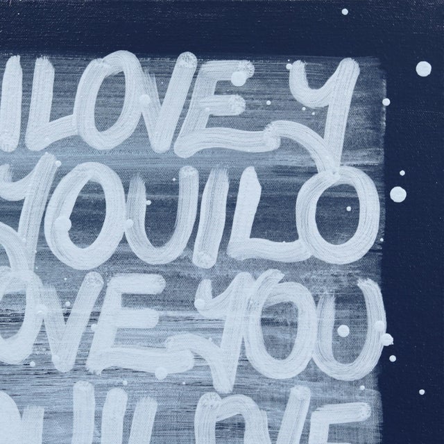 2020s Love Has No Fear - Blue Cool Tone Mixed Media Graffiti Inspired Art Original Artwork by Amber Goldhammer For Sale - Image 5 of 9