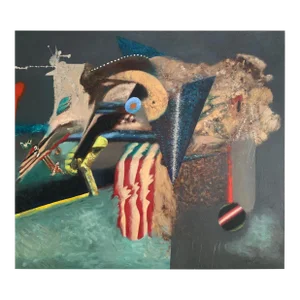 1994 "Nightmare at Baskin Robbins Ii" San Francisco Renowned Illustrator Abstract Oil Painting