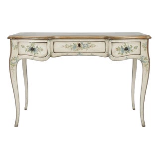 Louis XV Style Hand-Painted Lady's Writing Desk in Beech, France, 1930s For Sale