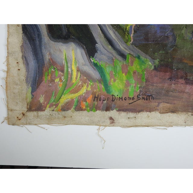 Early 20th century oil on canvas painting of wetland stream landscape. Signed Hope Dimond Smith lower right. Unframed,...