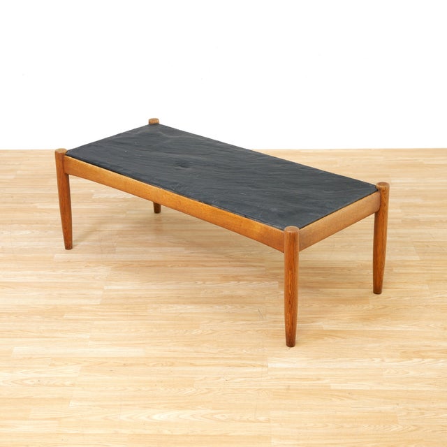 1960s 1960s Amiral Coffee Table in Slate and Oak Attributed to Eric Merthen For Sale - Image 5 of 8