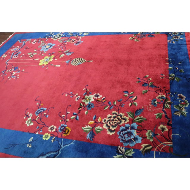Antique Art Deco Chinese Oriental Rug For Sale - Image 9 of 13