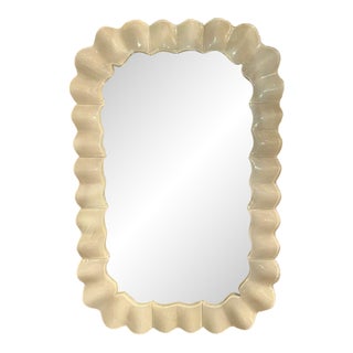 Murano Ivory Glass Wave Mirrors For Sale